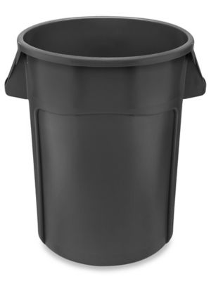 Uline Lockable Trash Can with Wheels - 65 Gallon, Dark Gray