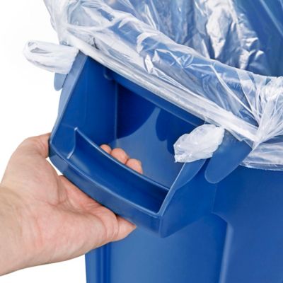 Rubbermaid Brute Outdoor Trash Can, Blue Resin, 44 Gal.