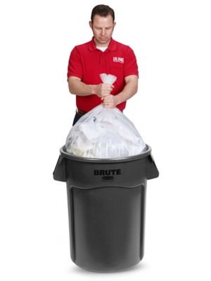 Rubbermaid Commercial Products BRUTE Heavy-Duty Round Trash Garbage Can With Venting Channels 44 Gallon Black Waste Container For Landscapers Construction Restaurants Offices Warehouses Home
