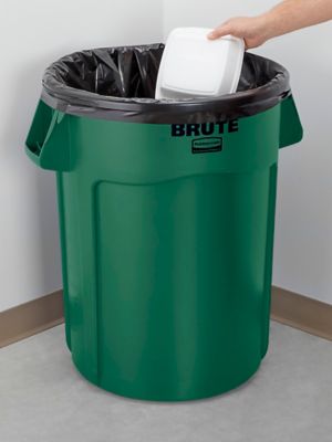 Rubbermaid Plastic Refuse Trash Can, 32 Gallon, Green