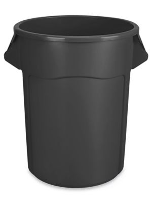 Rubbermaid BRUTE 55 Gallon Blue Round Trash Can with Lid and Dolly