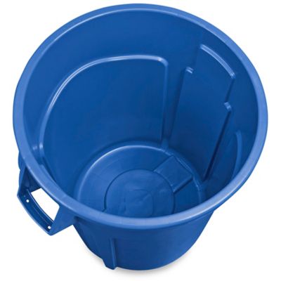 Rubbermaid Commercial 55 gal. Plastic Round Trash Can, Blue 1779732