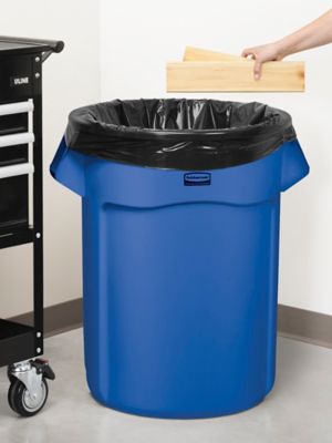 Rubbermaid® Brute® Trash Can - 55 Gallon, Blue H-1047BLU - Uline