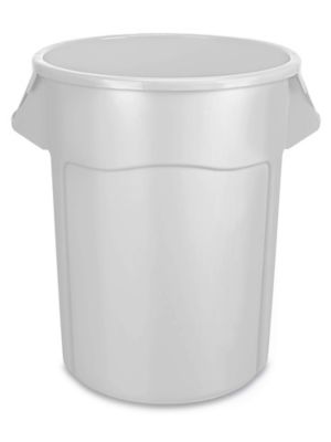 6 BRUTE Ingredient 32 Gallon White Bin Trash Can Lid Dolly