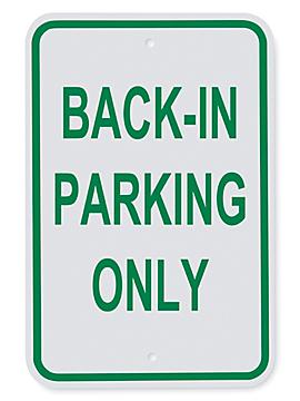 "Back-In Parking Only" Sign - 12 x 18"