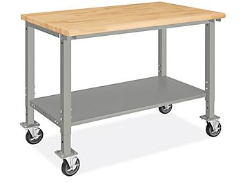 Mobile Heavy-Duty Packing Table - 48 x 30", Maple Top H-10530-MAP