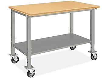 Mobile Heavy-Duty Packing Table - 48 x 30", Composite Wood Top H-10530-WOOD