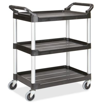 Rubbermaid&reg; Service Cart - 34 x 19 x 38", Black H-1053BL