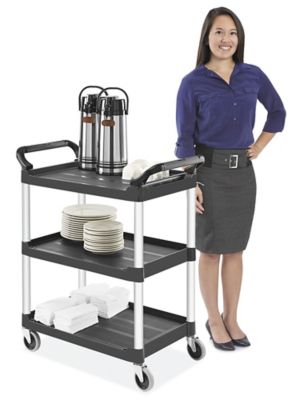 Rubbermaid Rub440Bl Service Cart,34X19X38,black