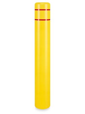 Reflective Bollard Sleeve - 8 x 72", Yellow with Red Tape H-10621