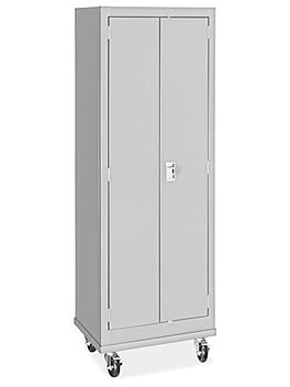 Mobile Slim Storage Cabinet - 24 x 18 x 72", Light Gray H-10697GR