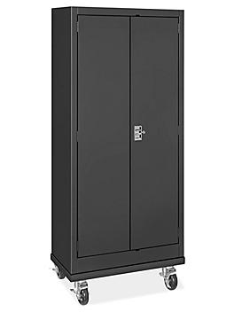 Mobile Slim Storage Cabinet - 30 x 15 x 72", Black H-10698BL