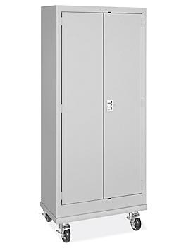 Mobile Slim Storage Cabinet - 30 x 15 x 72", Light Gray H-10698GR