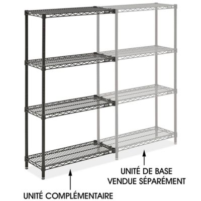 Black Wire Shelving Add-On Unit - 30 x 12 x 54" H-10709-54A