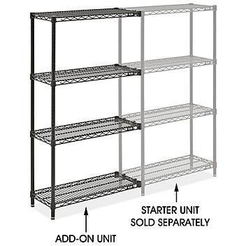Black Wire Shelving Add-On Unit - 30 x 12 x 54" H-10709-54A
