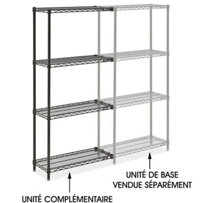 Black Wire Shelving Add-On Unit - 30 x 12 x 63" H-10709-63A