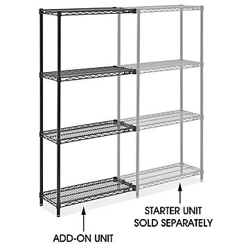 Black Wire Shelving Add-On Unit - 30 x 12 x 63" H-10709-63A