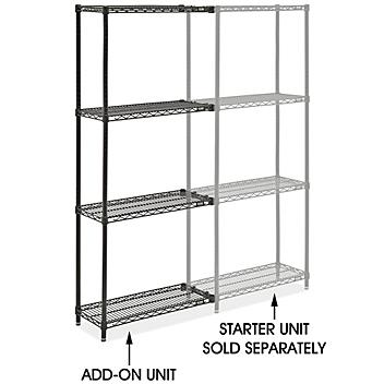Black Wire Shelving Add-On Unit - 30 x 12 x 72" H-10709-72A
