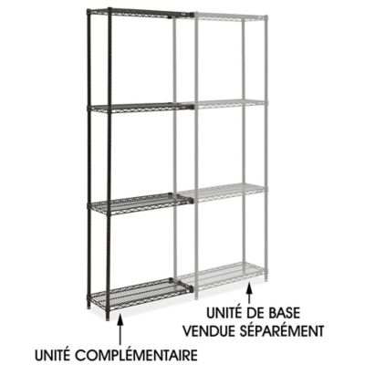 Black Wire Shelving Add-On Unit - 30 x 12 x 86" H-10709-86A
