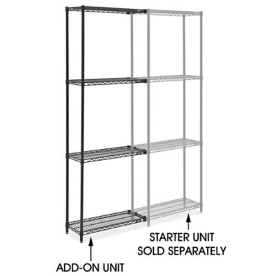 Black Wire Shelving Add-On Unit - 30 x 12 x 86" H-10709-86A
