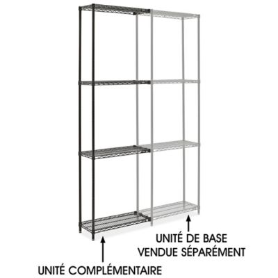 Black Wire Shelving Add-On Unit - 30 x 12 x 96" H-10709-96A