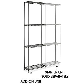 Black Wire Shelving Add-On Unit - 30 x 12 x 96" H-10709-96A
