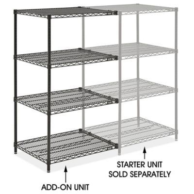 Black Wire Shelving Add-On Unit - 30 x 24 x 54" H-10710-54A