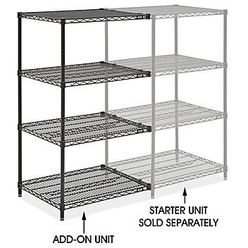 Black Wire Shelving Add-On Unit - 30 x 24 x 54" H-10710-54A