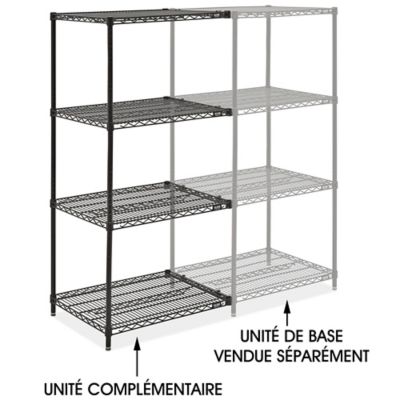 Black Wire Shelving Add-On Unit - 30 x 24 x 63" H-10710-63A