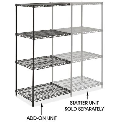 Black Wire Shelving Add-On Unit - 30 x 24 x 63" H-10710-63A
