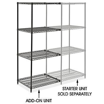 Black Wire Shelving Add-On Unit - 30 x 24 x 72" H-10710-72A