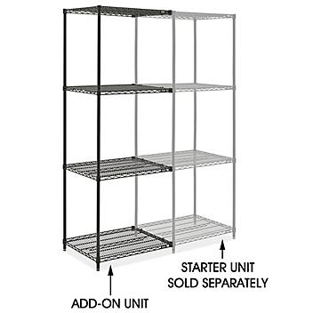 Black Wire Shelving Add-On Unit - 30 x 24 x 86" H-10710-86A