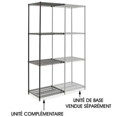 Black Wire Shelving Add-On Unit - 30 x 24 x 96" H-10710-96A