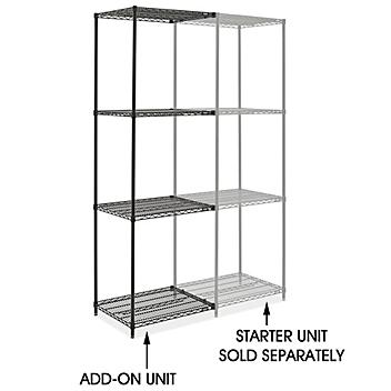Black Wire Shelving Add-On Unit - 30 x 24 x 96" H-10710-96A