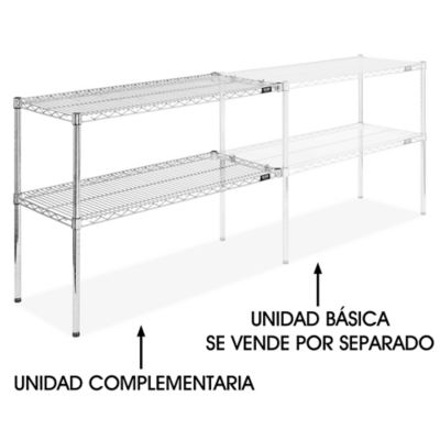 Unidad Complementaria para Estantería de Alambre de Dos Repisas - 42 x 18 x 34", H-10711-34AC Cromada
