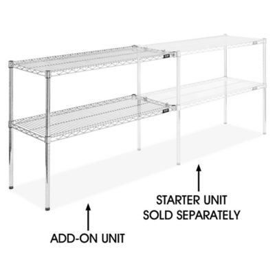 AddOn Unit for TwoShelf Wire Shelving 42 x 18 x 34", Chrome H10711