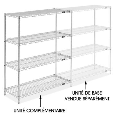 Chrome Wire Shelving Add-On Unit - 42 x 18 x 54" H-10711-54A