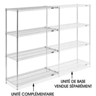 Chrome Wire Shelving Add-On Unit - 42 x 18 x 63" H-10711-63A