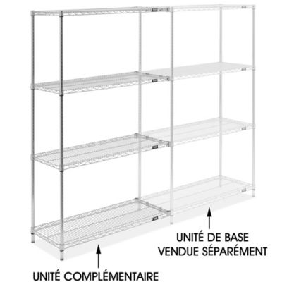 Chrome Wire Shelving Add-On Unit - 42 x 18 x 72" H-10711-72A