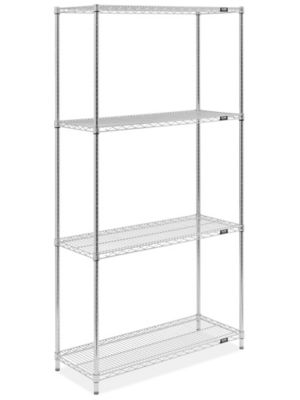 Chrome Wire Shelving Unit - 42 x 18 x 86" H-10711-86