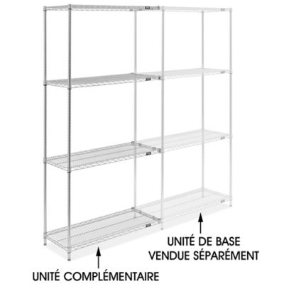 Chrome Wire Shelving Add-On Unit - 42 x 18 x 86" H-10711-86A