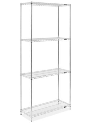Chrome Wire Shelving Unit - 42 x 18 x 96" H-10711-96