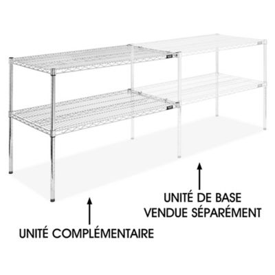 Add-On Unit for Two-Shelf Wire Shelving - 42 x 24 x 34", Chrome H-10712-34AC