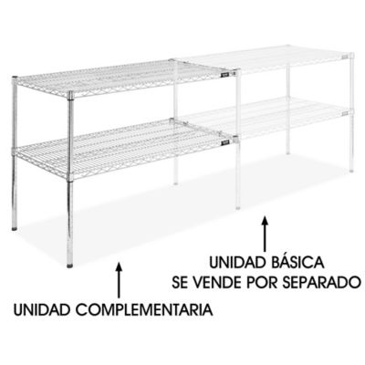Unidad Complementaria para Estantería de Alambre de Dos Repisas - 42 x 24 x 34", H-10712-34AC Cromada