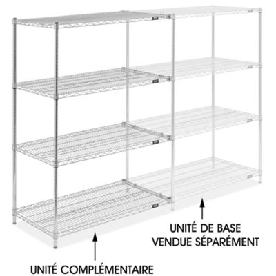 Chrome Wire Shelving Add-On Unit - 42 x 24 x 63" H-10712-63A