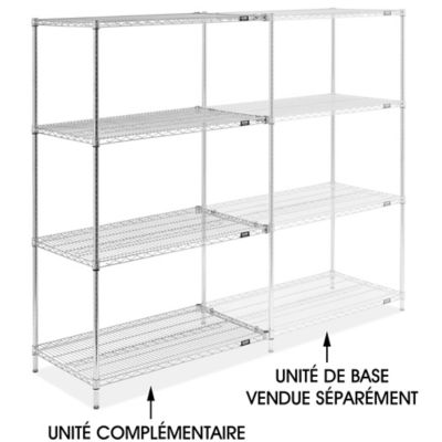 Chrome Wire Shelving Add-On Unit - 42 x 24 x 72" H-10712-72A