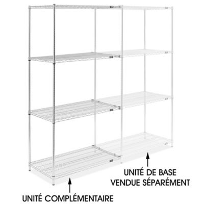 Chrome Wire Shelving Add-On Unit - 42 x 24 x 86" H-10712-86A