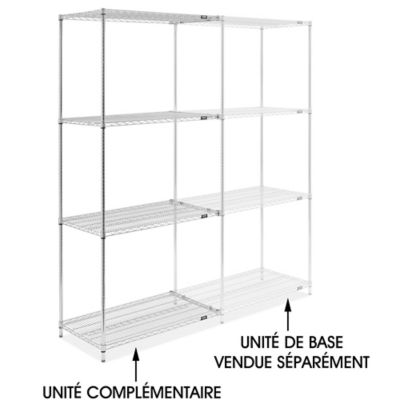 Chrome Wire Shelving Add-On Unit - 42 x 24 x 96" H-10712-96A