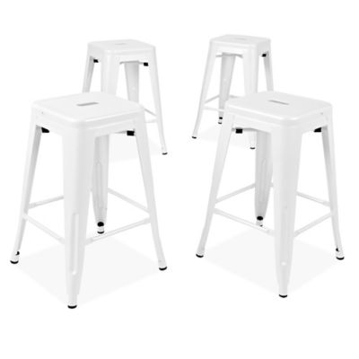 White metal store stools 24