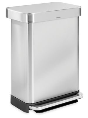 simplehuman Open Top Stainless Steel Trash Can - 30 Gallon - ULINE - H-7364